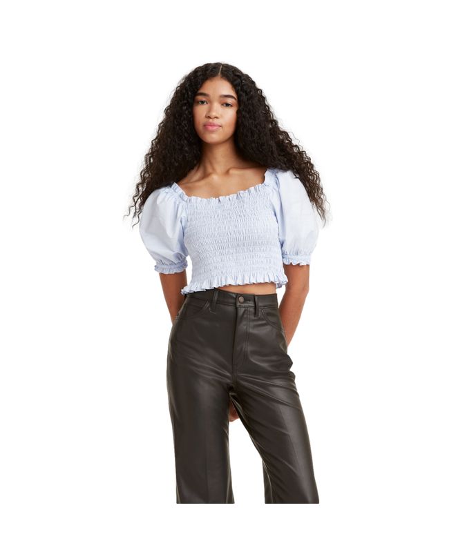 Levi's® Rey Smocked Short Sleeve Blouse