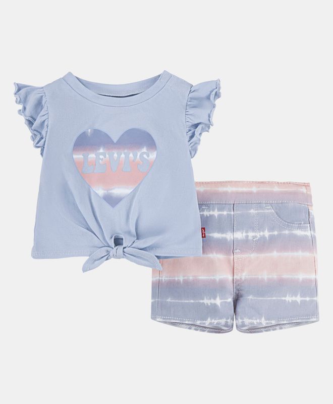 Levi's® Infant Short Sleeve Heart Graphic Tee and Woven Short Set Infant