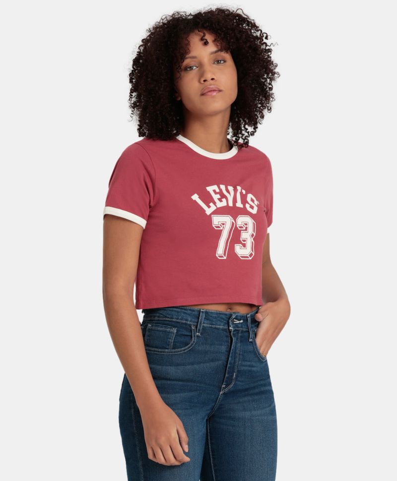 Playera Levi's Manga Corta color Rojo para Mujer