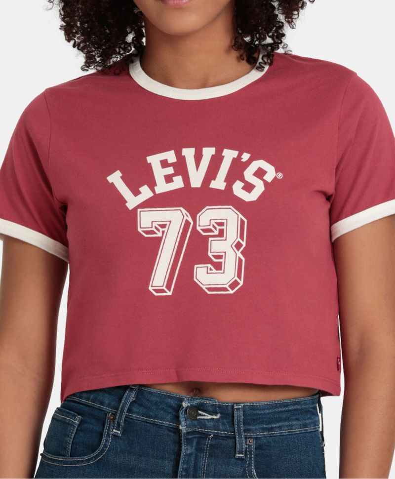 Playera Levi's Manga Corta color Rojo para Mujer